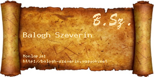 Balogh Szeverin névjegykártya